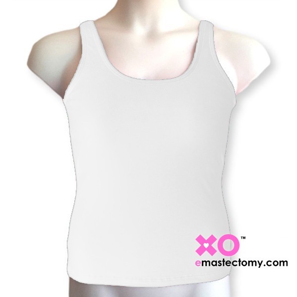 Mastectomy Tank Top With Built-In Pocketed Shelf Bra - Cotton/Lycra -  eMastectomy
