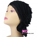 Angelle Chemo Beanie Black Ruffle