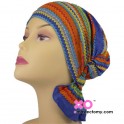 Christina Chemo Beanie Navy Coral Print