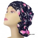 Delia Chemo Beanie Black With Pink Ruffle