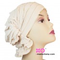 Megan Chemo Beanie Champagne Ruffle