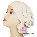 Megan Chemo Beanie Champagne Ruffle