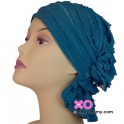 Rita Chemo Beanie Teal Green Ruffle