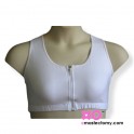 Pocketed Front Zipper Mastectomy Leisure Bra - Cotton/Lycra