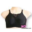 Pocketed Lace Cradle Leisure Mastectomy Bra with Hook & Eye Back Closure - Nylon/Lycra