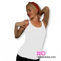 Mastectomy Tank Top With Built In Pocketed Bra and Sewn-In Foam Cups With Adjustable Straps - Nylon/Lycra